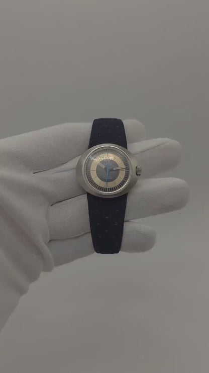 Vintage Omega Genève Dynamic Watch | 1970s Space-Age Blue Dial