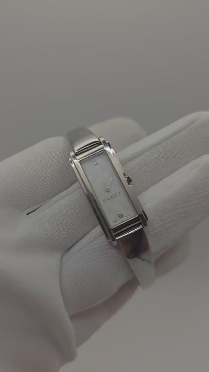 Gucci Women’s Rectangular Watch | Model 109 | Swiss Made | Stainless Steel Bracelet | Box Included | - 129