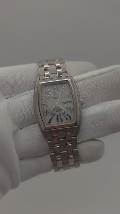 Elgin TitanSolar Solar Quartz Watch Ref. FK1282-C Stainless Steel Bracelet Women Vintage | - 48