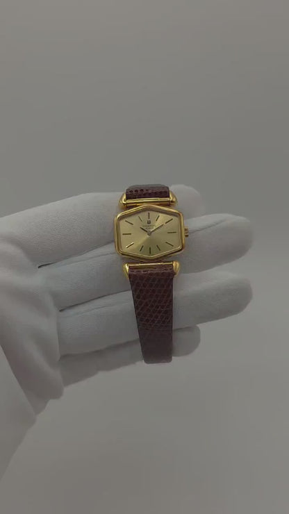 Vintage Universal Genève Watch | Gold-Tone, Lizard Strap, Swiss Made